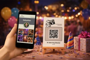 Geburtstagsfotos per QR-Code sammeln – PhotoShare Online Gästegalerie